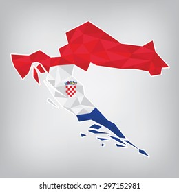 Croatia Low Poly Map