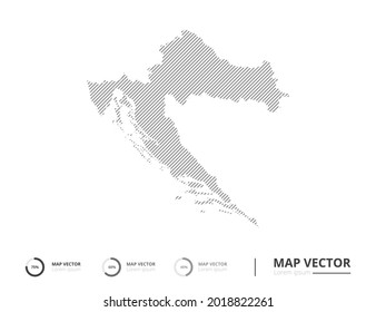Croatia map abstract line gray on white background vector for presentation. Creative concept for infographic.