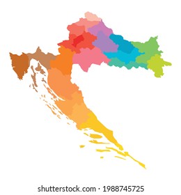 Croatia - map of administrative counties