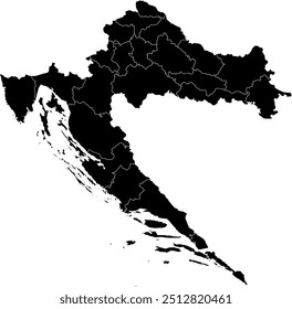 CROATIA MAP with its administrative divisions and regions