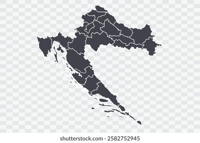 Croatia Map Anchor Color on White Background quality files Png