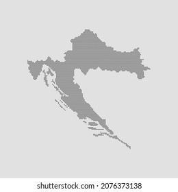 Croatia Map Black Dots Vector