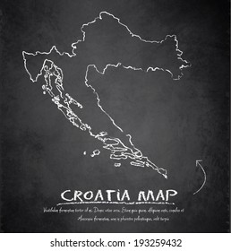 Croatia map blackboard chalkboard vector