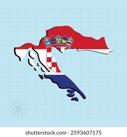 Croatia map Design Vector illustration graphic