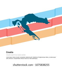Croatia map design with white background vector