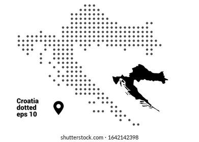 Croatia map dotted on white background vector isolated