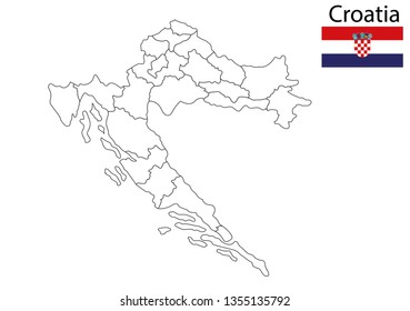 Croatia map drawing
