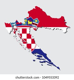 Croatia Map Flag