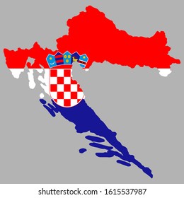Croatia Map flag Vector illustration eps 10