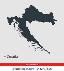 Croatia map flat icon, vector illustration on gray background