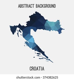Croatia map in geometric polygonal style.Abstract tessellation,modern design background. Vector illustration EPS8