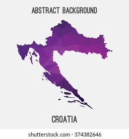 Croatia map in geometric polygonal style.Abstract tessellation,modern design background. Vector illustration EPS8