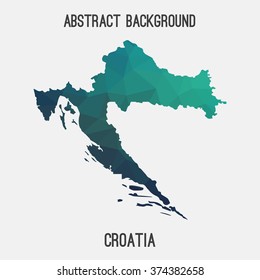 Croatia map in geometric polygonal style.Abstract tessellation,modern design background. Vector illustration EPS8