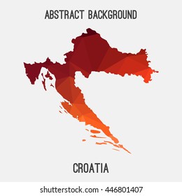 Croatia map in geometric polygonal,mosaic style.Abstract tessellation,modern design background. Vector illustration EPS8