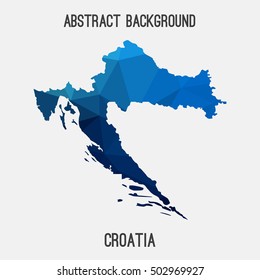 Croatia map in geometric polygonal,mosaic style.Abstract tessellation,modern design background,low poly. Vector illustration.