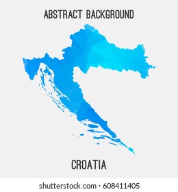 Croatia map in geometric polygonal,mosaic style.Abstract tessellation,modern design background,low poly. Vector illustration.