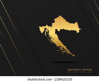 Croatia map of gold gradient style vector Illustration.