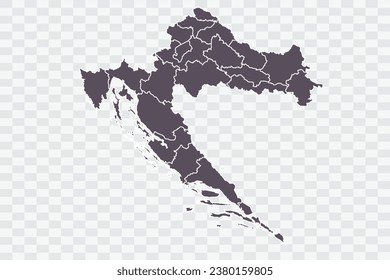 Croatia Map Graphite Color on White Background quality files Png