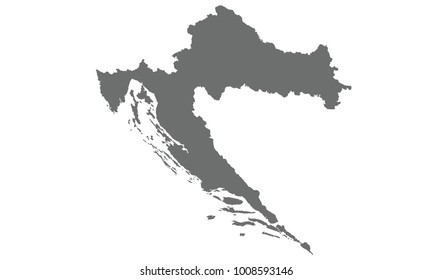 Croatia map gray color