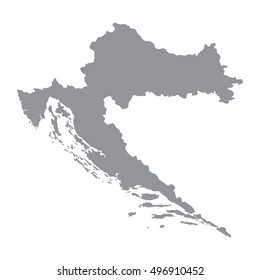 Croatia map in gray on a white background