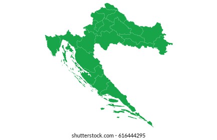 Croatia map green color