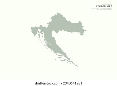 Croatia map of green vector modern.
