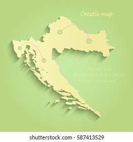 Croatia map green yellow vector