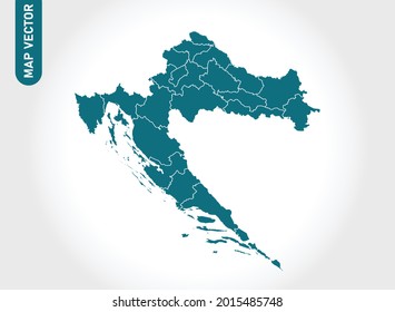 Croatia map High Detailed on white background. Abstract design vector illustration eps 10