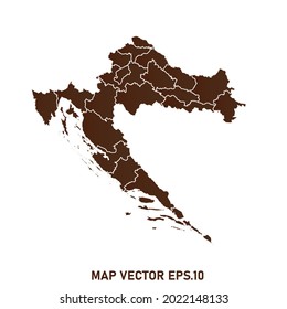 Croatia map High Detailed on white background. Abstract design vector illustration eps 10