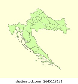 Ícone do mapa da Croácia. Mapa da Croácia. Design de ícone simples. Ilustração vetorial