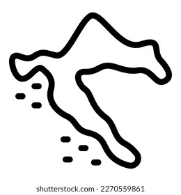 Croatia map icon outline vector. Sea landmark. City town