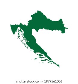 Croatia Map. Croatia Map illustration. Croatia map flat chart. Croatia map silhouette