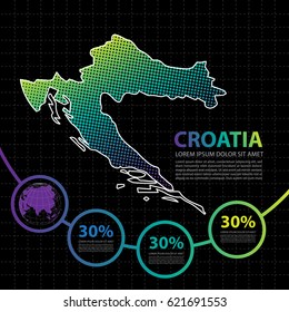 Croatia map infographic design template