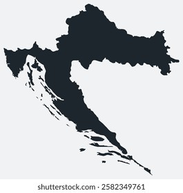 Croatia map. Just a simple border map. Shape of the country. Flat blank Croatia outline. Vector boundary illustration.