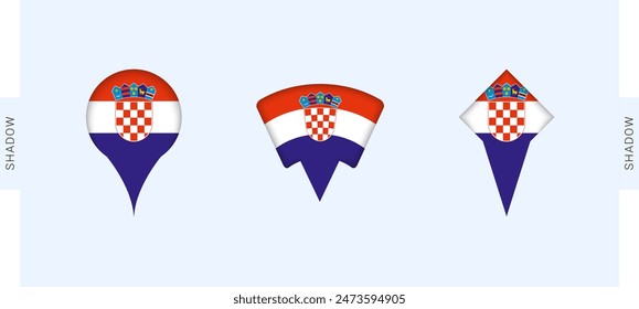 Croatia Map Markers Set. Perfect for projects related to Croatia, travel, geography, and international representation. Vector collection.