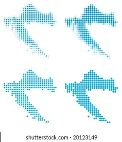 Croatia map mosaic set. Isolated on white background.