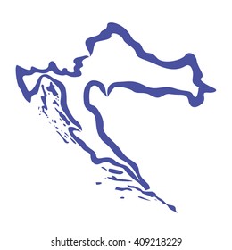 Croatia map, outlines