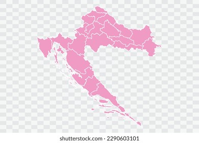 Croatia Map pink Color Background quality files png