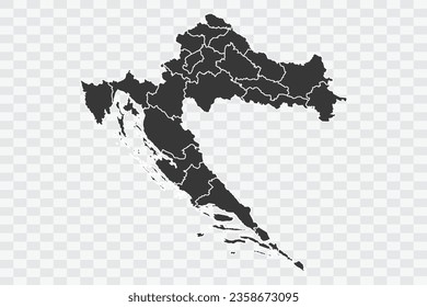 Kroatien Map Shadow Color auf weißem Hintergrund Quality-Dateien Png