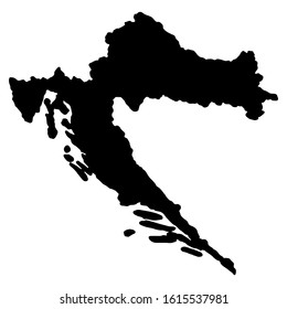Croatia Map Silhouette Black Vector illustration eps 10