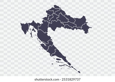 Croatia Map Slate Color on White Background quality files Png