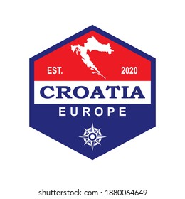 Vector de mapas de Croacia, logotipo de Europa