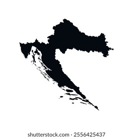 
Croatia Map vector icon. Map of Croatia Black Silhouette.