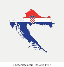 Croatia Map vector icon. Map of Croatia in Flag colors.