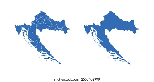 Croatia Map vector icon. Minimalistic Colorful Map of Croatia.