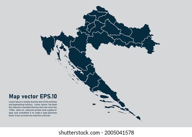 Croatia map vector. isolated on light gray background