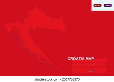 Croatia Map - World Map International vector template with red color and outline sketch isolated on red background for education, design, website, banner - Vector illustration eps 10