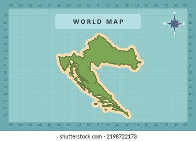 Croatia Map World Map International Vector Stock Vector Royalty Free Croatia Map World International Vector 260nw 2198722173