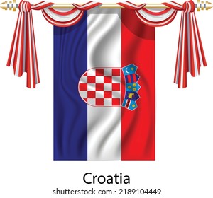 CROATIA NATIONAL FLAG 3D VECTOR ILLUSTRATION