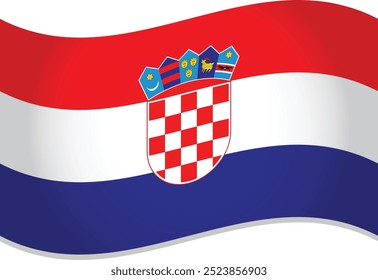Bandera Nacional de Croacia Vector 3D
